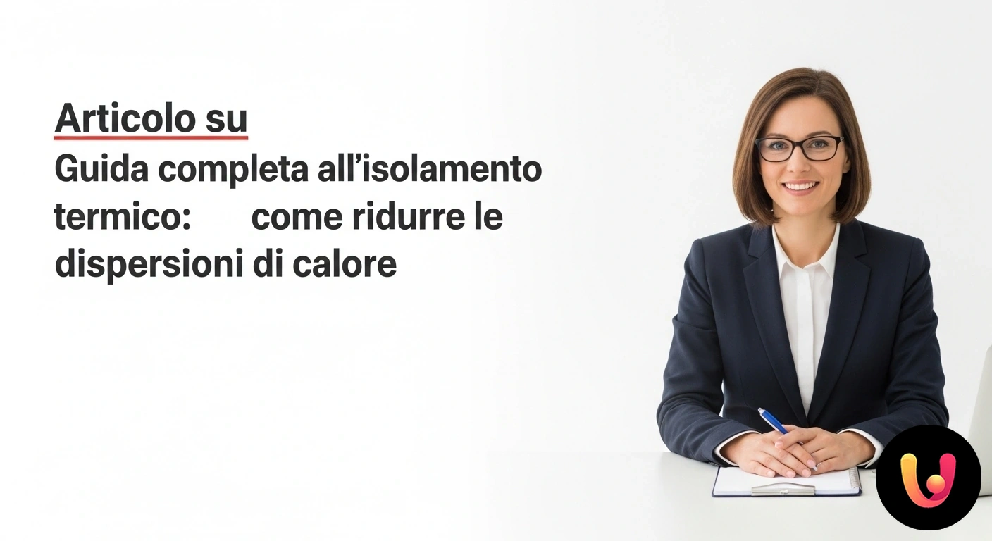 Articolo su Guida completa all'isolamento termico: come ridurre - Guida completa elementi grafici correlati al tema trattato su sfondo professionale