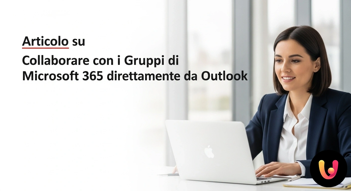Collaborazione in Outlook con i Gruppi di Microsoft 365 Interfaccia di outlook che mostra la sezione gruppi di microsoft 365 con le conversazioni di un team e l'accesso ai file.