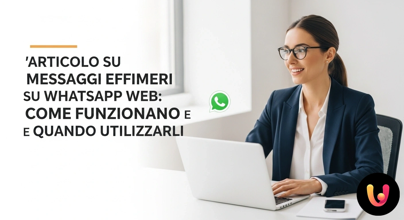 Come funzionano i Messaggi Effimeri su WhatsApp Web: Guida alla Privacy Interfaccia di whatsapp web che mostra l'attivazione dei messaggi effimeri per una conversazione, con l'icona del timer in ev