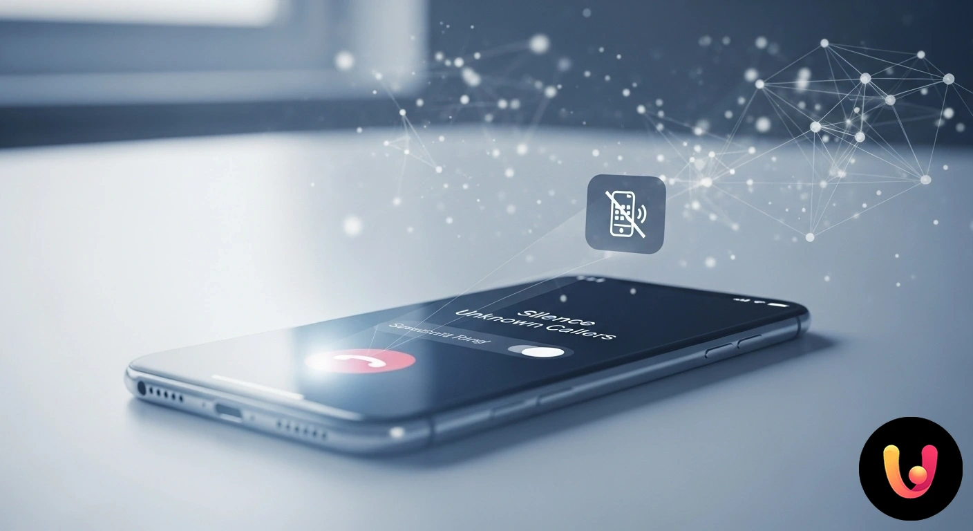 Come silenziare le chiamate da numeri sconosciuti sul tuo smartphone. Schermata di uno smartphone che mostra una chiamata in arrivo da un numero sconosciuto con l'opzione per silenziarla.