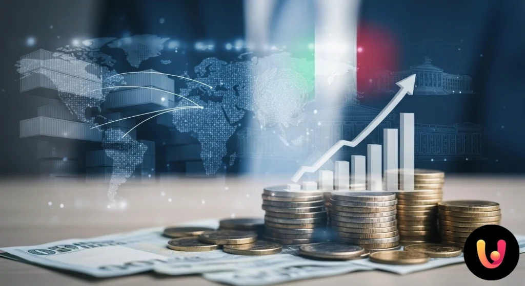 Diagramma del flusso di entrate dai dazi doganali sulle merci importate che confluiscono nel bilancio finanziario dello stato