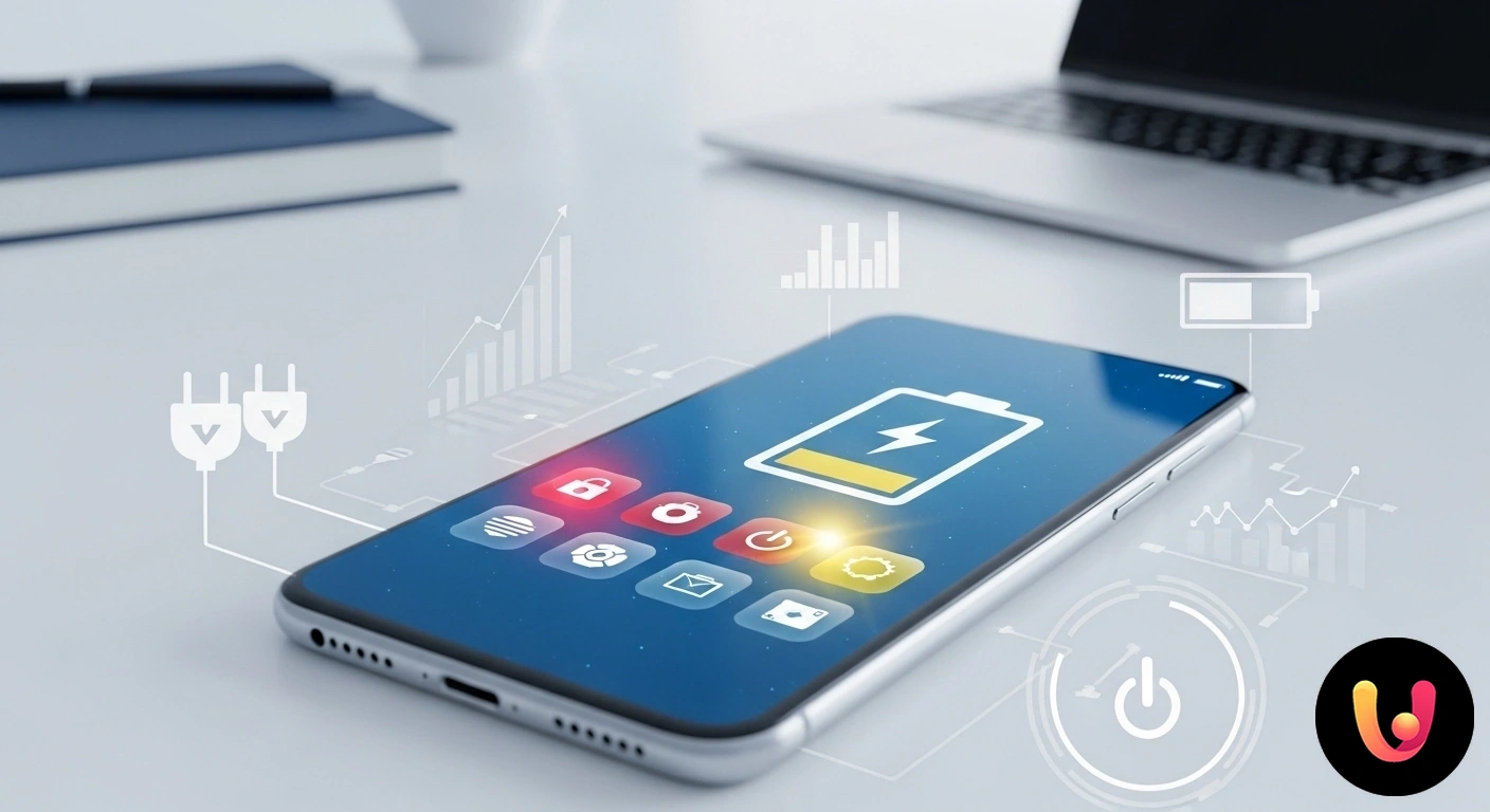 Gestione batteria: le app che consumano di più e come limitarle. Analisi del consumo batteria su smartphone, con un elenco di app e le relative alte percentuali di utilizzo energetico.