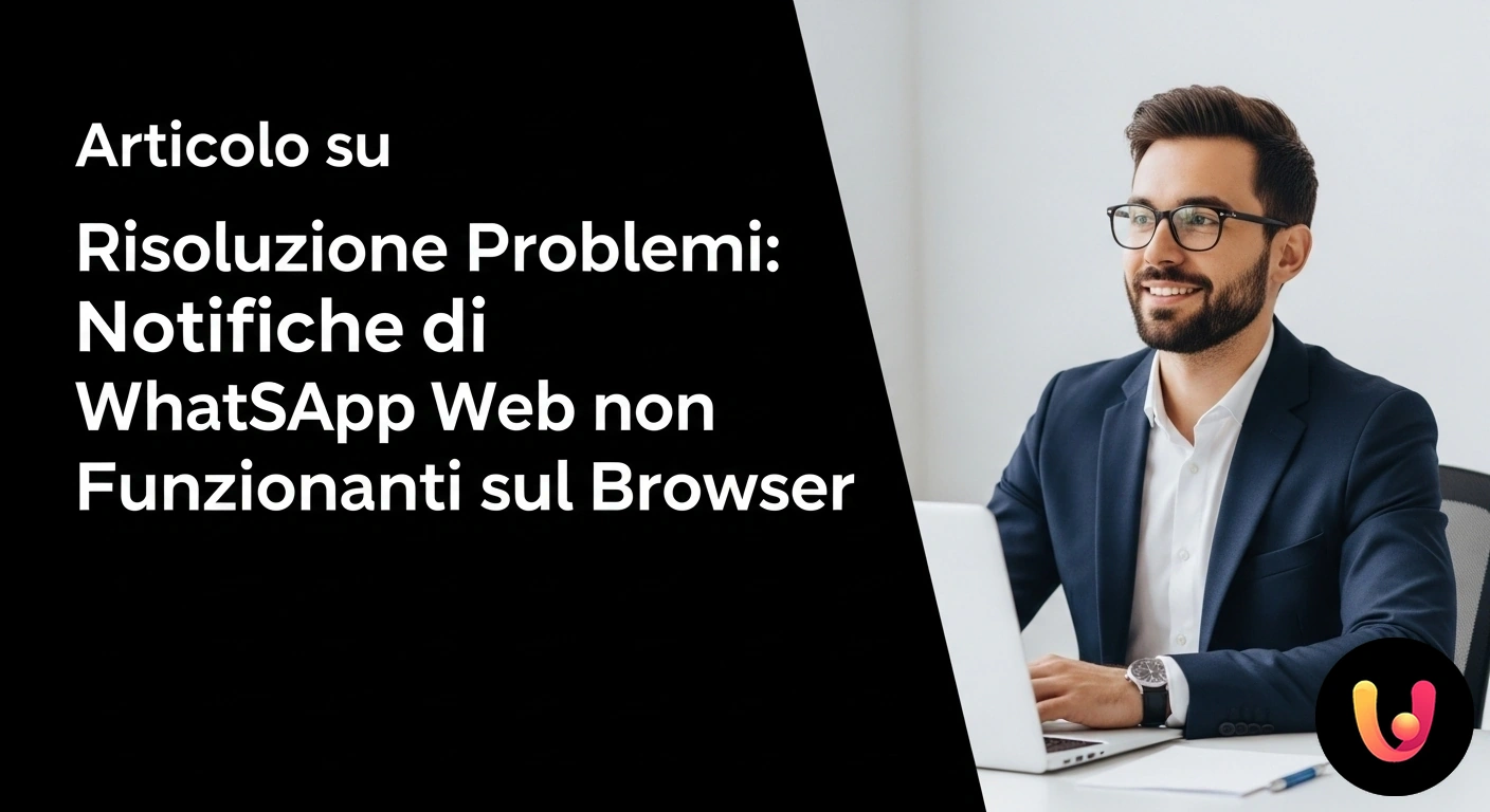 Guida alla risoluzione dei problemi con le notifiche di WhatsApp Web. Interfaccia di whatsapp web su un browser con un'icona di notifica disattivata o bloccata in evidenza.