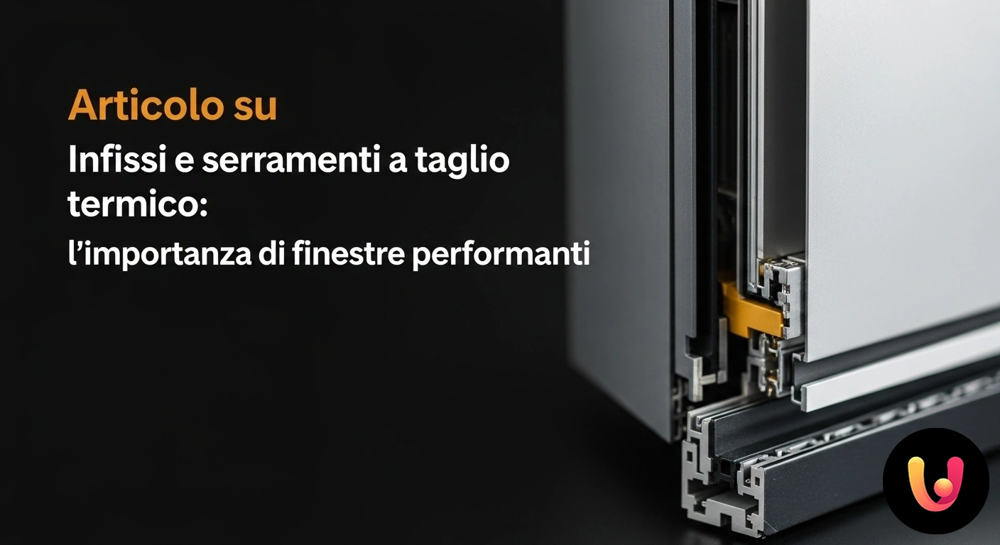 Infissi a Taglio Termico: Efficienza Energetica e Isolamento Garantito. Sezione di un profilo per serramento a taglio termico che mostra il materiale isolante in poliammide tra le due parti in allu