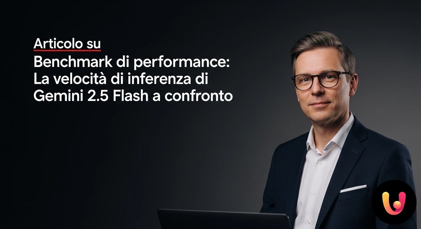 Benchmark di velocità: Gemini 2.5 Flash a confronto con altri modelli AI. Grafico a barre che confronta i tempi di inferenza di modelli ia, dove la barra di gemini 2.5 flash è la più corta, indicando