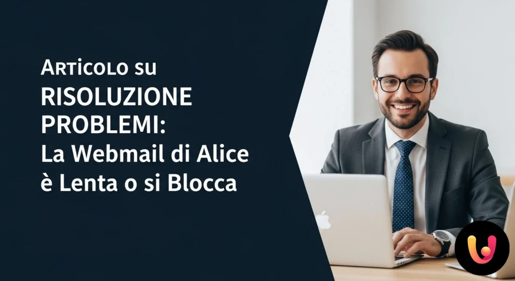 Icona di un cursore bloccato o di un cerchio di caricamento lento visualizzata sopra l'interfaccia di una casella di posta el