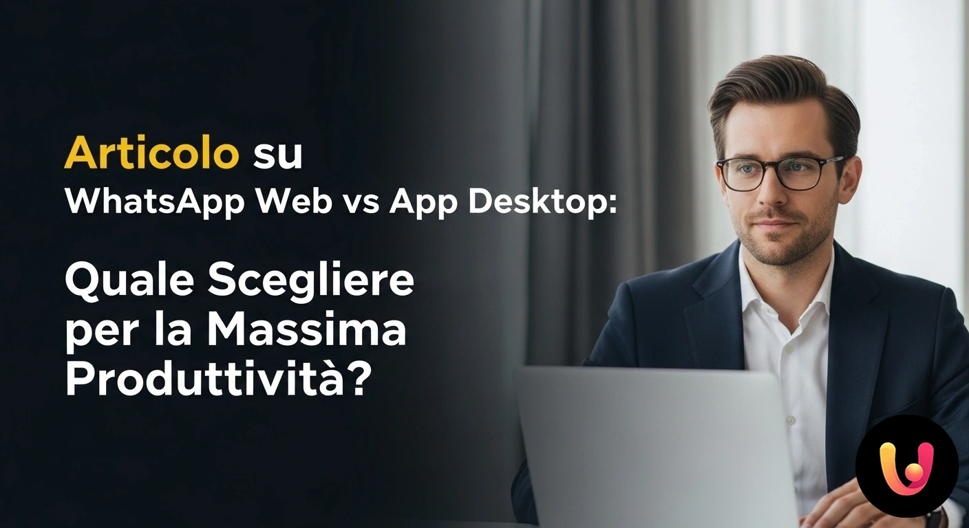 WhatsApp Web vs App Desktop: Guida alla scelta per la massima produttività. Confronto fianco a fianco tra l'interfaccia di whatsapp web in un browser e l'applicazione desktop dedicata su uno schermo di