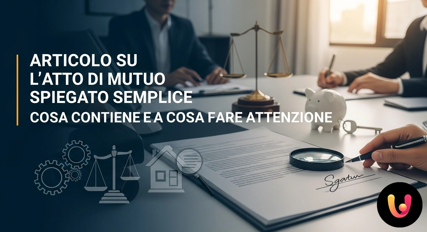 Atto di mutuo: i dettagli da controllare prima di firmare Mani che indicano una clausola specifica su un contratto di mutuo prima della firma, con una penna a fianco.