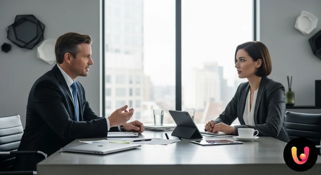 Ficha de informação normalizada europeia (FINE) aberta numa secretária ao lado de uma caneta e da chave de uma casa.