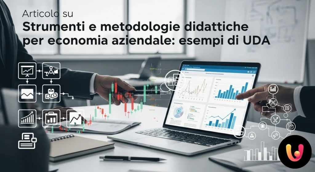 Mappa concettuale che collega i termini 'uda', 'metodologie didattiche' e 'strumenti per l'economia aziendale'.