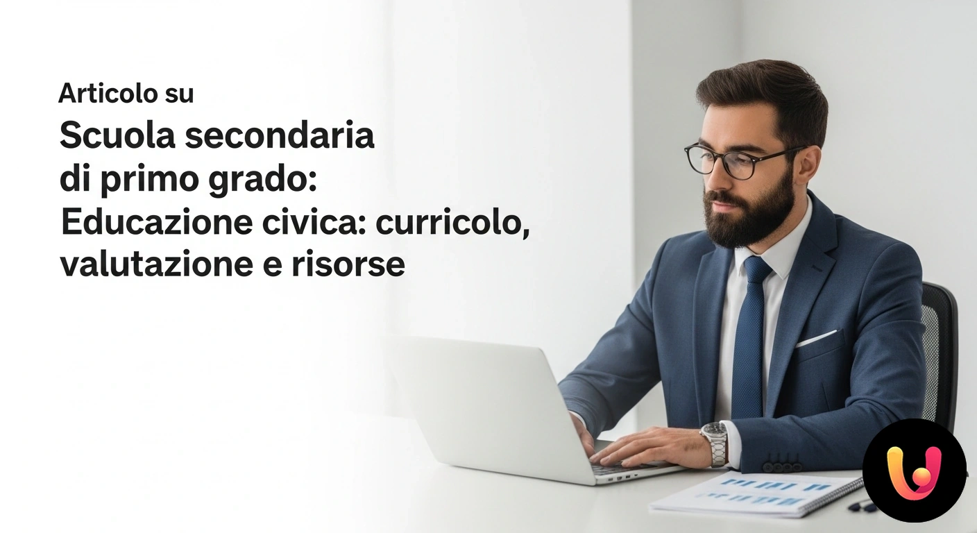 Educazione Civica: Curricolo e Risorse per la Scuola Secondaria Studenti di scuola secondaria di primo grado collaborano in gruppo, analizzando materiali didattici sull'educazione civica.