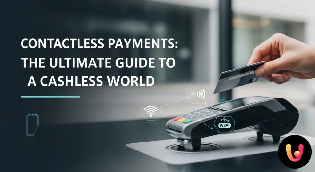 Mano che effettua un pagamento contactless avvicinando una carta di credito a un terminale pos.