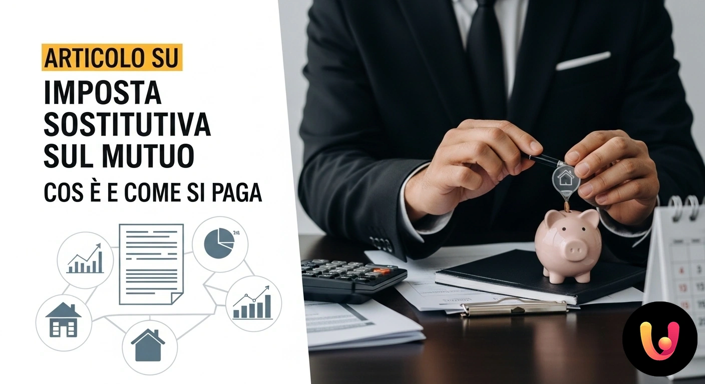 Imposta Sostitutiva Mutuo: Guida a Calcolo e Pagamento Mani di una persona che firmano un contratto di mutuo, con a fianco un mazzo di chiavi di casa e una calcolatrice.