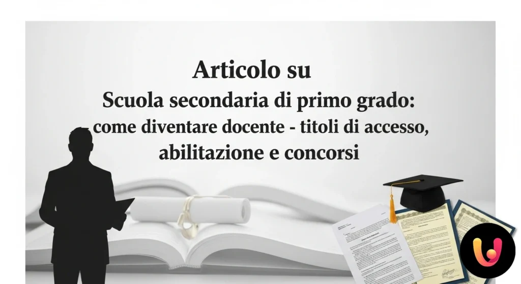 Docente scuola media: guida a titoli, abilitazione e concorsi 2025 Docente di fronte a una lavagna con schemi e formule, mentre si rivolge a una classe di studenti attenti seduti ai banchi.