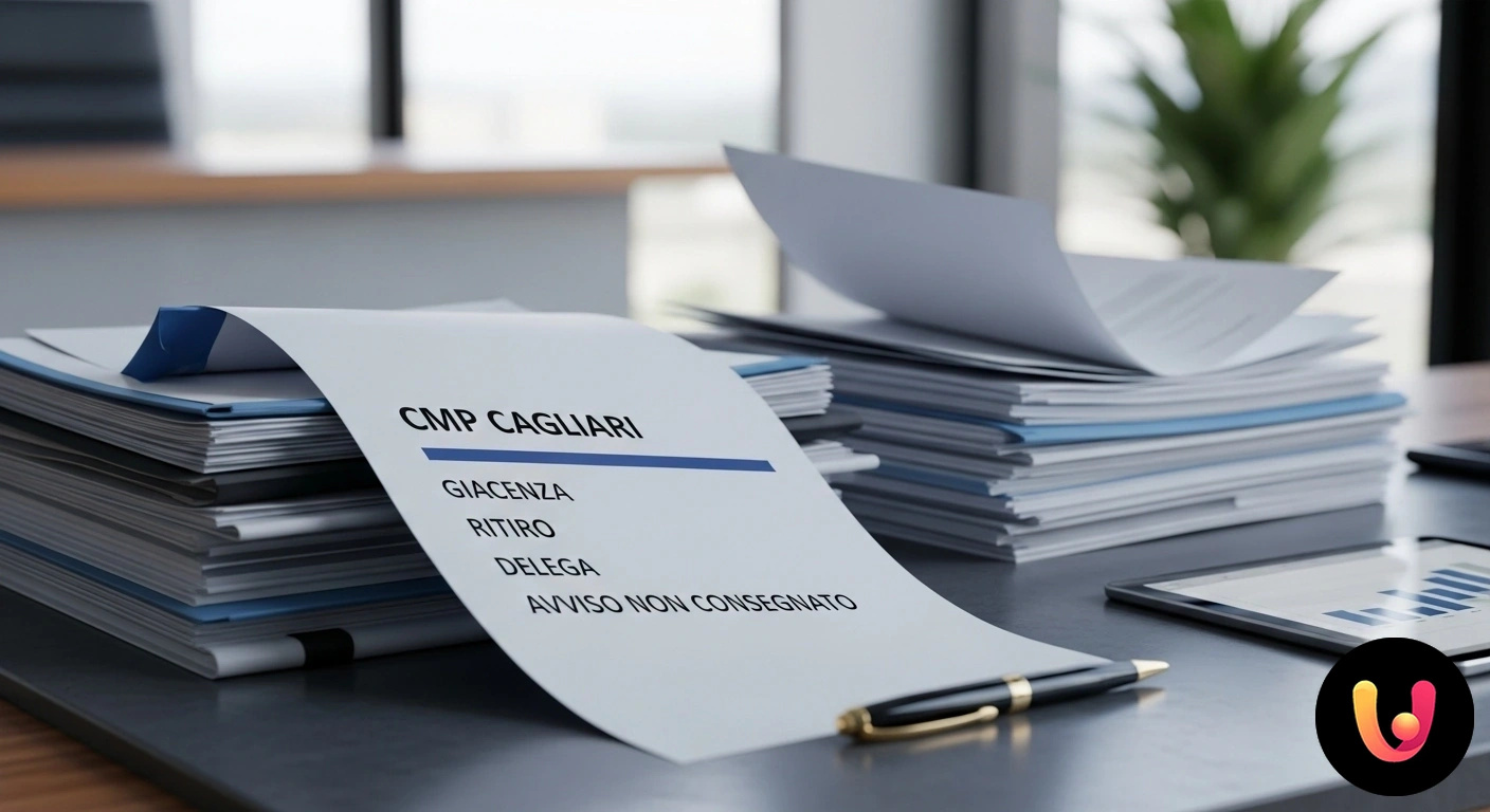 Giacenza CMP Cagliari: come compilare la delega per il ritiro Avviso di giacenza e modulo di delega per il ritiro di una raccomandata o pacco presso l'ufficio postale.