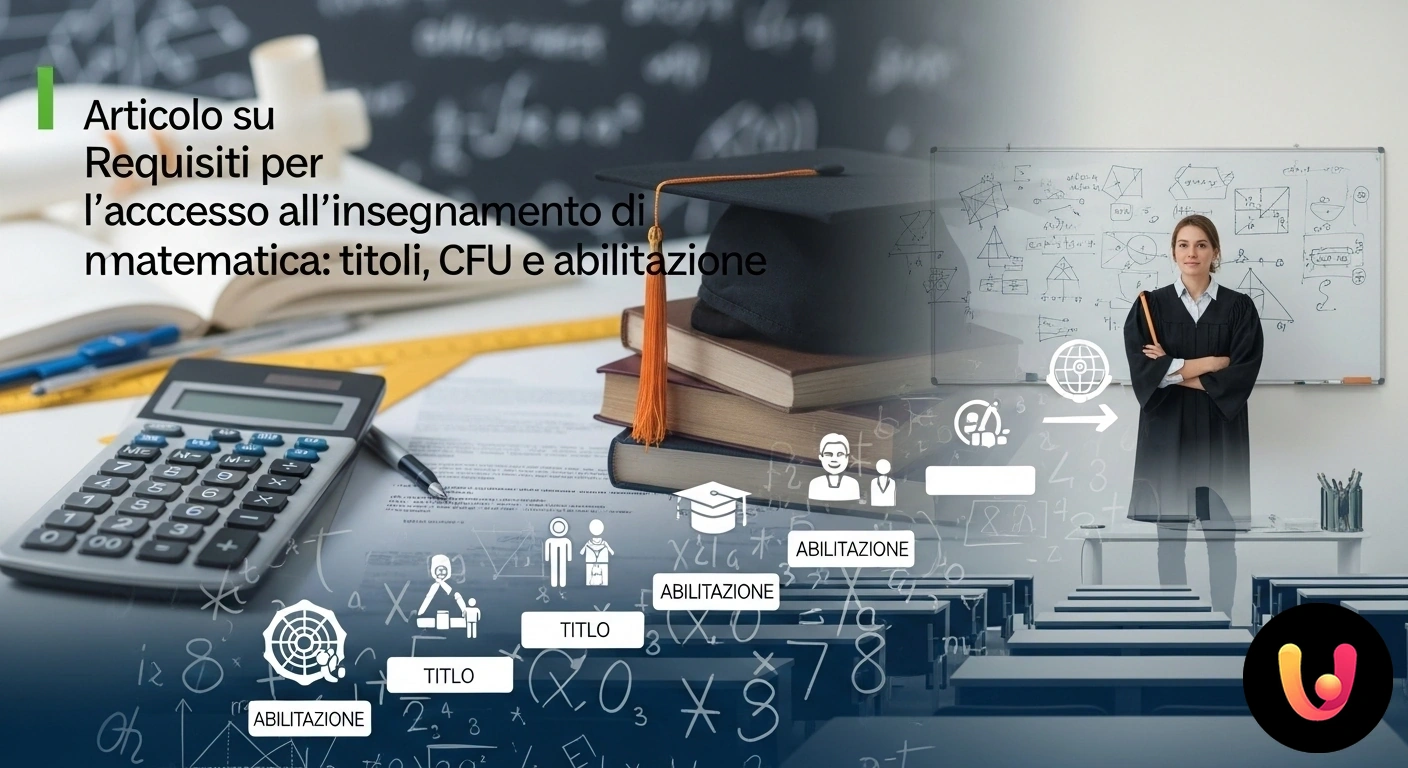 Requisiti per insegnare matematica: guida a laurea, CFU e abilitazione. Docente di fronte a una lavagna fitta di formule matematiche e grafici, intento a illustrare un concetto complesso.