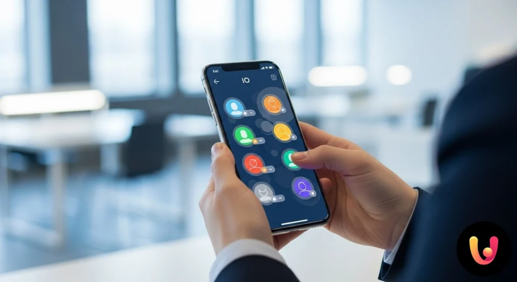 Schermata dell'app io su smartphone che mostra la selezione tra diversi profili di identit&agrave; digitale.