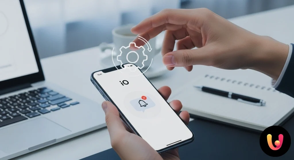 Smartphone che mostra l'icona dell'app io accanto a un simbolo di notifica disattivata per illustrare il problema.