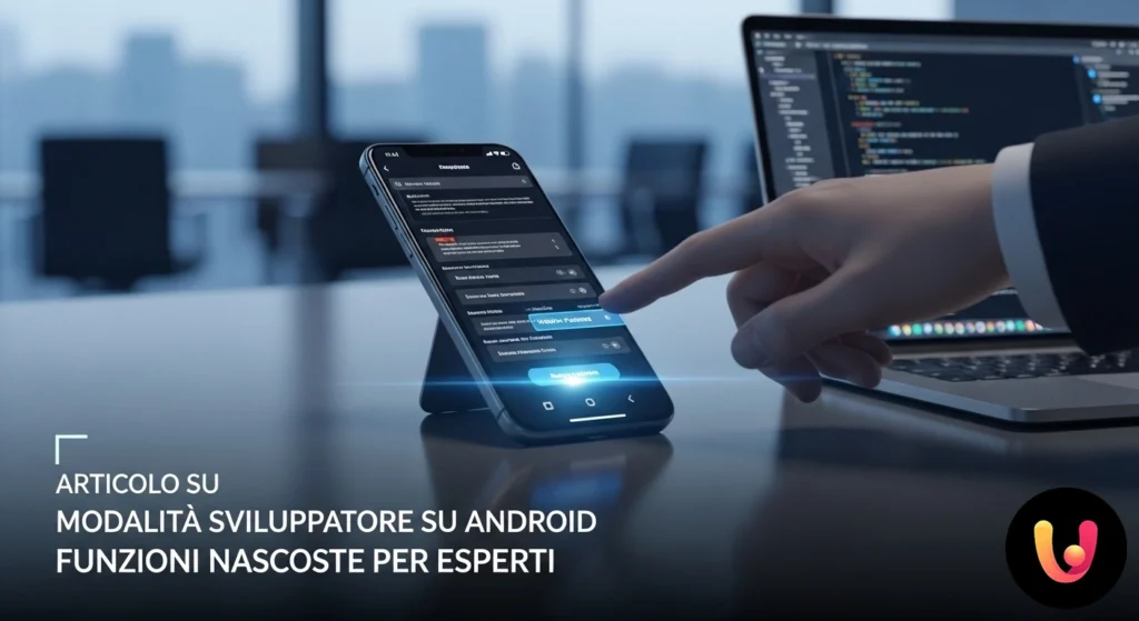 Android smartphone screen showing the developer options menu with its advanced functions.