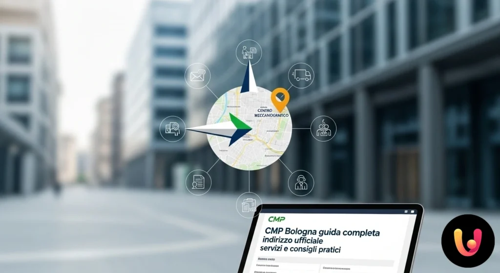 Facciata esterna dell'edificio del centro di meccanizzazione postale di bologna, sede dei servizi postali.