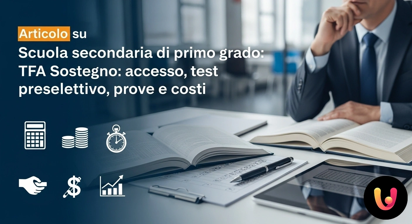 TFA Sostegno Scuola Secondaria: la guida completa su accesso, prove e costi del percorso. Insegnante di sostegno aiuta uno studente con bisogni educativi speciali al suo banco in un'aula di scuola secondaria.