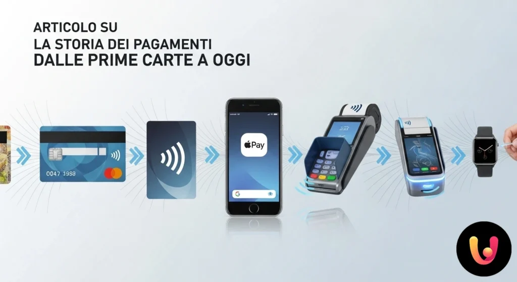 Primo piano di una transazione contactless con smartphone su un terminale pos, a simboleggiare l'evoluzione dei metodi di pag