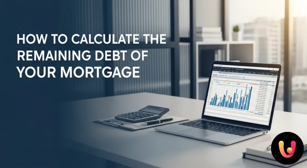 Calculul Datoriei Reziduale a Creditului Ipotecar: Ghid Practic și Formule Persoană care analizează un grafic de rambursare cu un calculator pentru a determina valoarea datoriei rămase a creditului ipotecar.