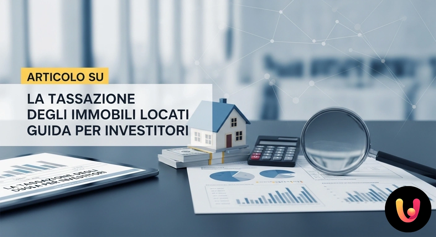 Tassazione Immobili Locati: Guida per Ottimizzare il Rendimento Modello di un'abitazione, documenti fiscali e una calcolatrice disposti su una scrivania da ufficio.