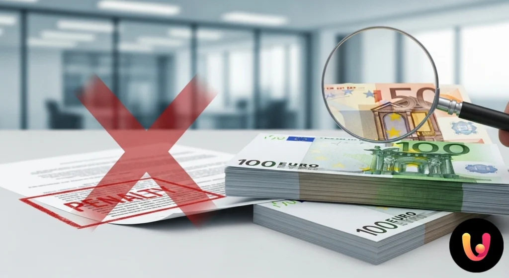 Penalizare Rambursare Anticipată Credit Ipotecar: Când se Plătește și Când Nu Mână folosind un calculator pe un contract de finanțare, cu clauza de penalizare pentru rambursare anticipată evidențiată