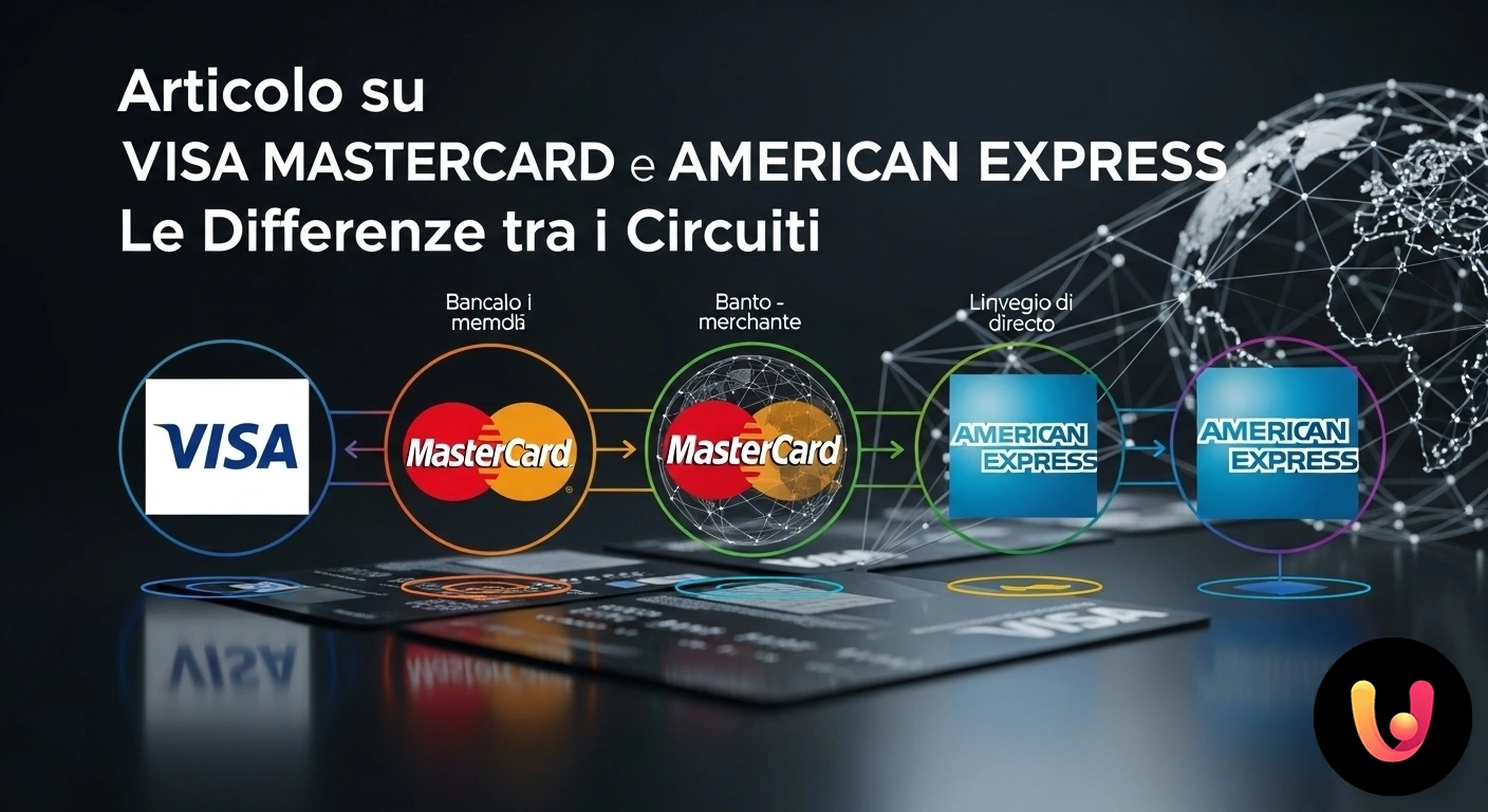 Visa, Mastercard o Amex: Guida alle differenze per scegliere il circuito di pagamento migliore per t Tre carte di credito affiancate, rappresentanti i circuiti di pagamento visa, mastercard e american express.