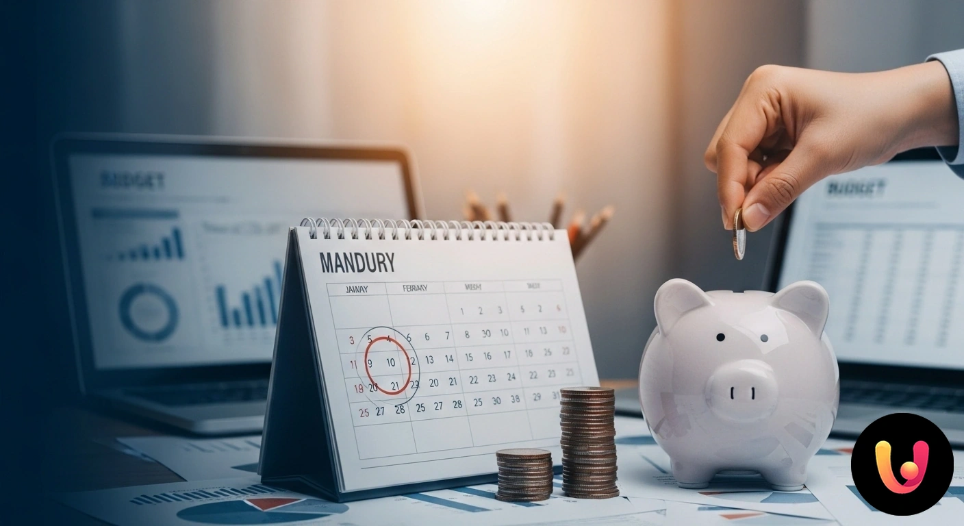 Guida alla pianificazione delle donazioni nel budget familiare. Mano che inserisce una moneta in un barattolo di vetro per le donazioni, accanto a un taccuino per la pianificazione del budg