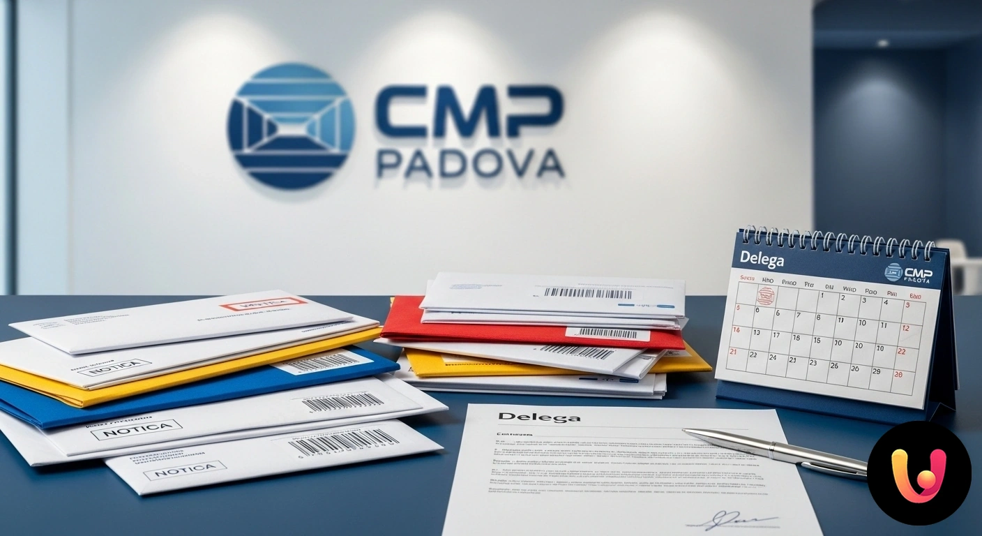 Guida al ritiro con delega presso il CMP Padova: documenti e procedura Primo piano di un avviso di giacenza e di un modulo di delega compilato per il ritiro di una spedizione.