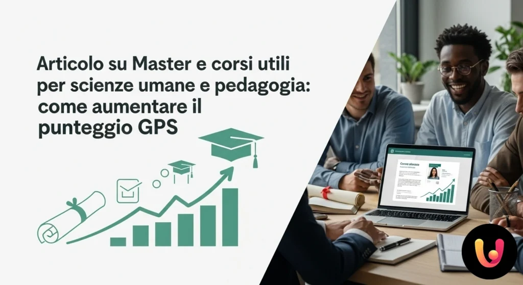 Aumentare Punteggio GPS: Master e Corsi per Scienze Umane Studentessa di discipline umanistiche analizza sul laptop un una crescita del punteggio per le graduatorie.