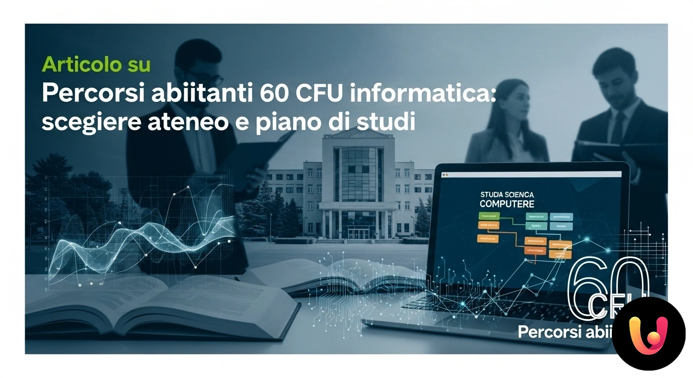 Scegliere l'ateneo per i percorsi abilitanti 60 CFU in informatica. Studente al computer valuta diverse opzioni di atenei per il percorso formativo in informatica.