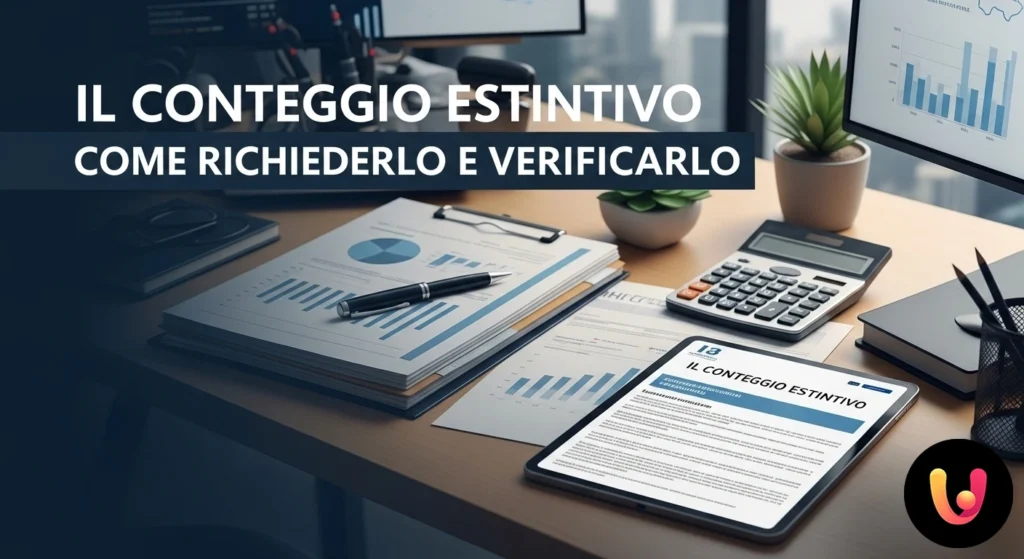 Personne analysant un document financier avec une calculatrice pour v&eacute;rifier les chiffres d'un calcul de dette.