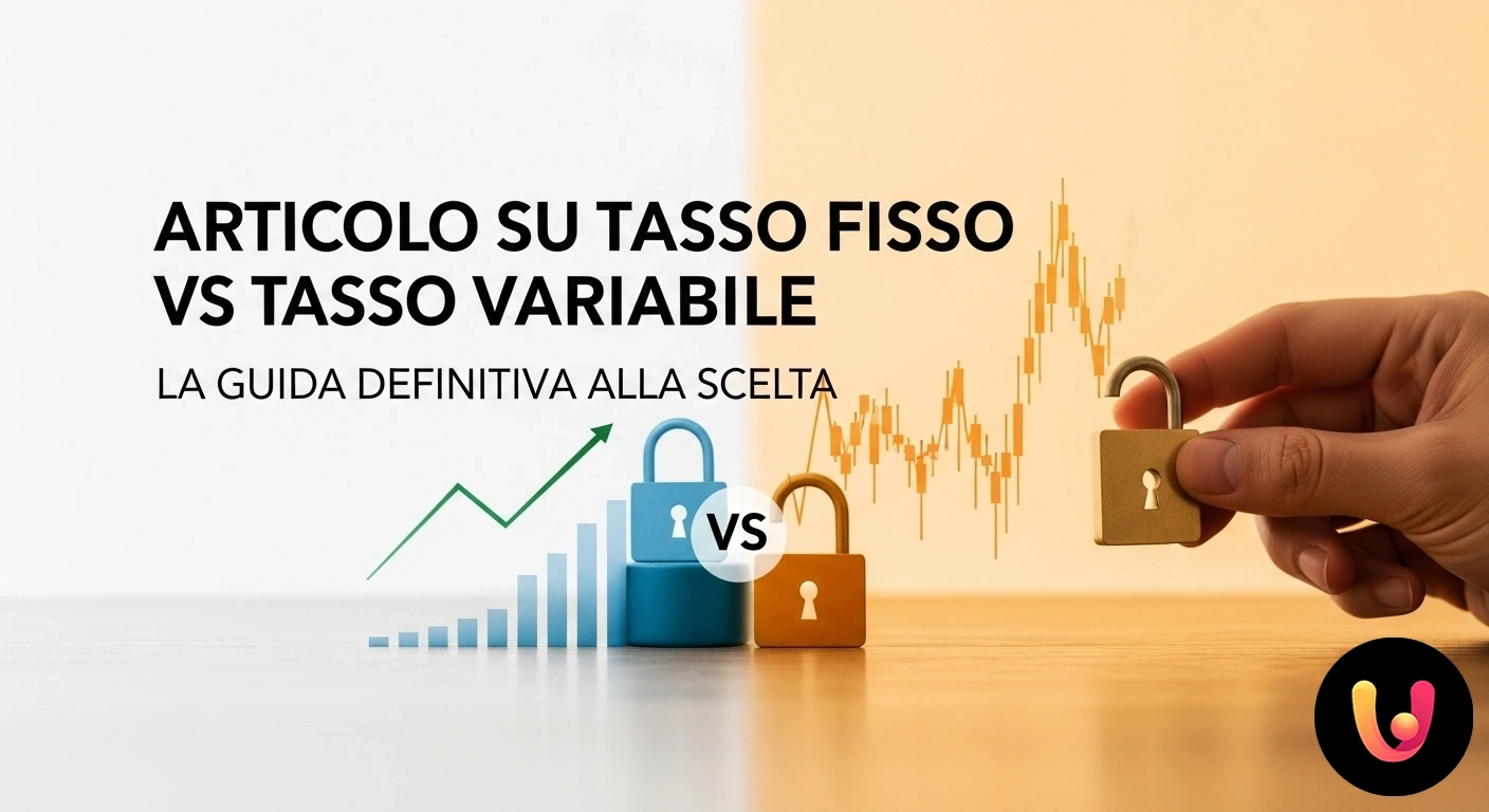 Tasso Fisso vs Variabile: Guida alla Scelta Migliore per il Tuo Mutuo Bivio con due percorsi: uno rettilineo simboleggia il tasso fisso, l'altro ondulato rappresenta l'incertezza del tasso variab