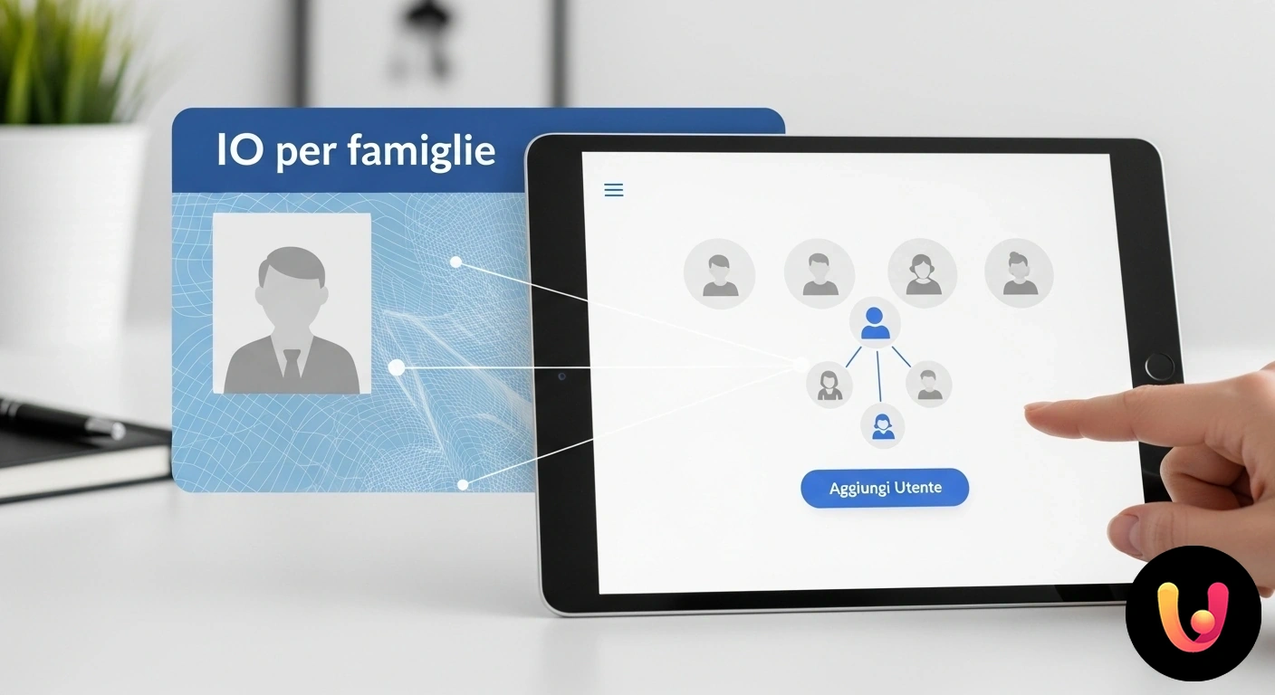 IO per famiglie: come aggiungere e gestire nuovi utenti Interfaccia dell'app io che mostra la sezione famiglia con un elenco di utenti e il pulsante per aggiungere un nuovo membro.