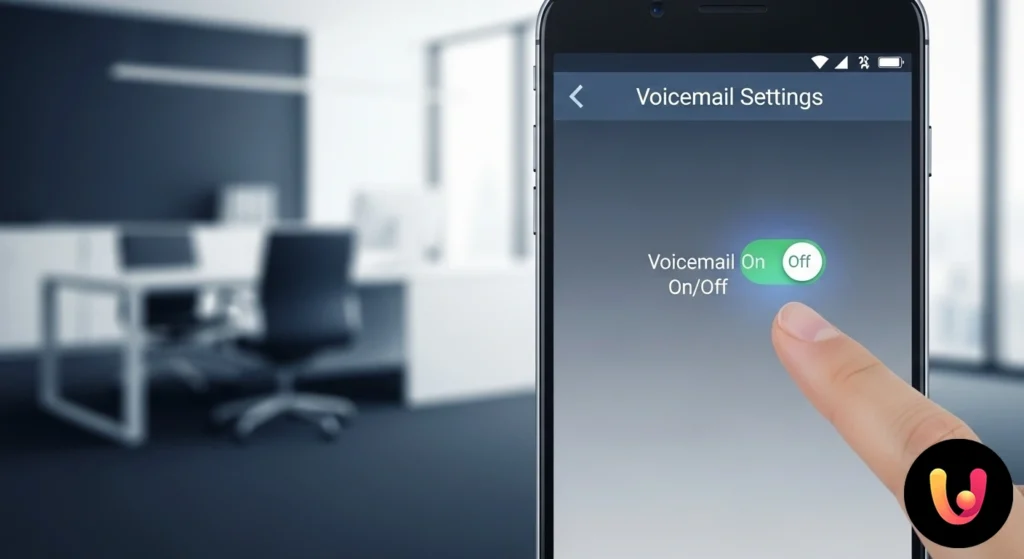Smartphone che mostra un'icona di una cassetta audio barrata, a simboleggiare la disattivazione della segreteria telefonica.