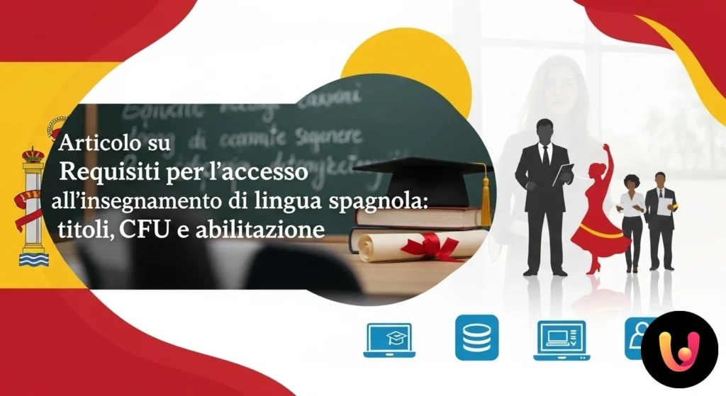 Candidato insegnante consulta documenti e libri di testo per i requisiti dell'insegnamento della lingua spagnola.