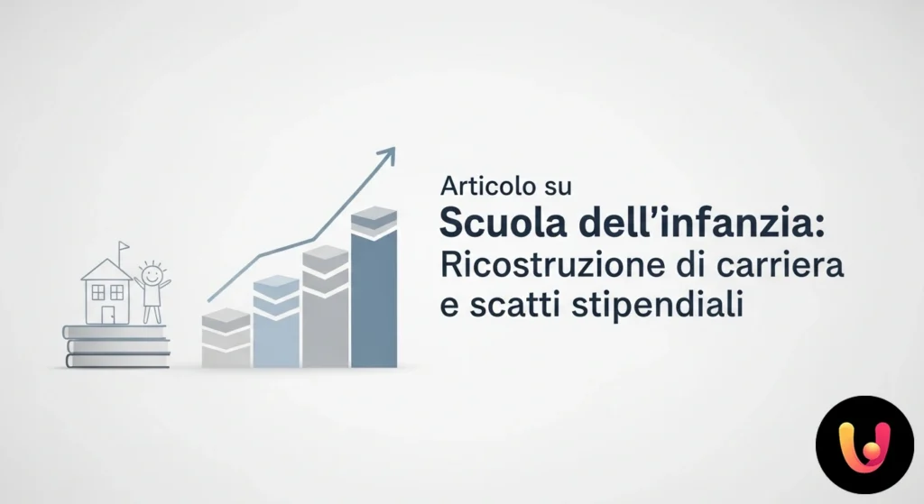 Ricostruzione Carriera Infanzia: Guida a Scatti e Stipendio Insegnante in un'aula colorata esamina documenti relativi alla progressione di carriera e agli scatti stipendiali.