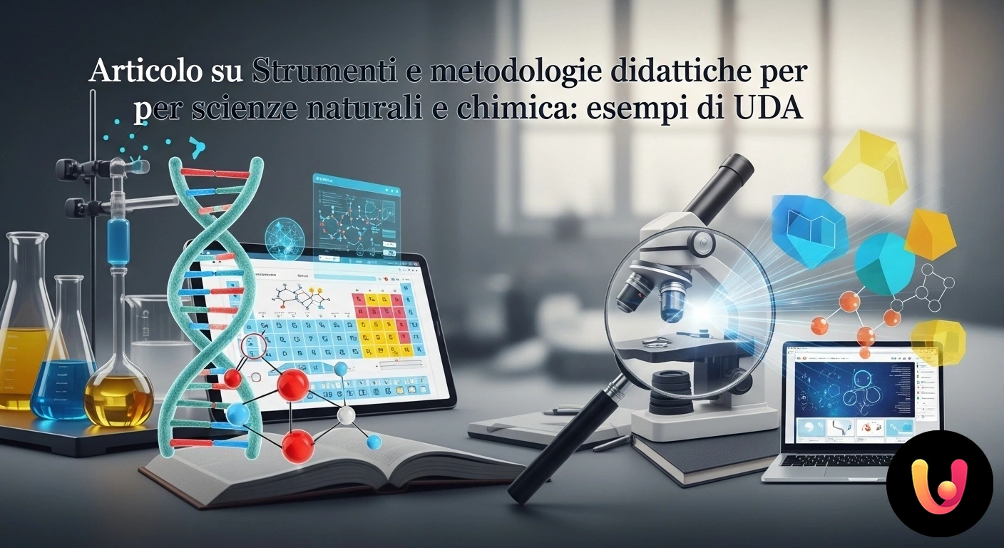 Strumenti e metodologie didattiche efficaci per le scienze naturali e la chimica. Docente di scienze illustra a uno studente una reazione chimica con liquidi colorati in un becher durante una lezione pratica