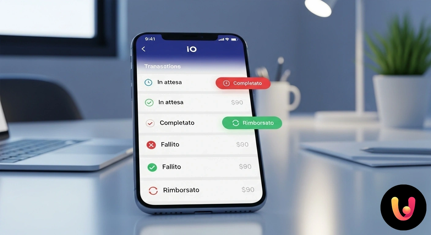 Guida agli Stati di Pagamento sull'App IO: Cosa Significano Interfaccia smartphone che mostra la sezione pagamenti dell'app io con un elenco di avvisi e i loro diversi stati.