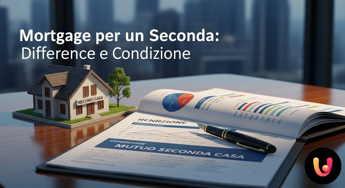 Mutuo Seconda Casa: Guida alle Condizioni e Differenze Coppia esamina documenti e grafici finanziari per l'acquisto di una seconda proprietà immobiliare.