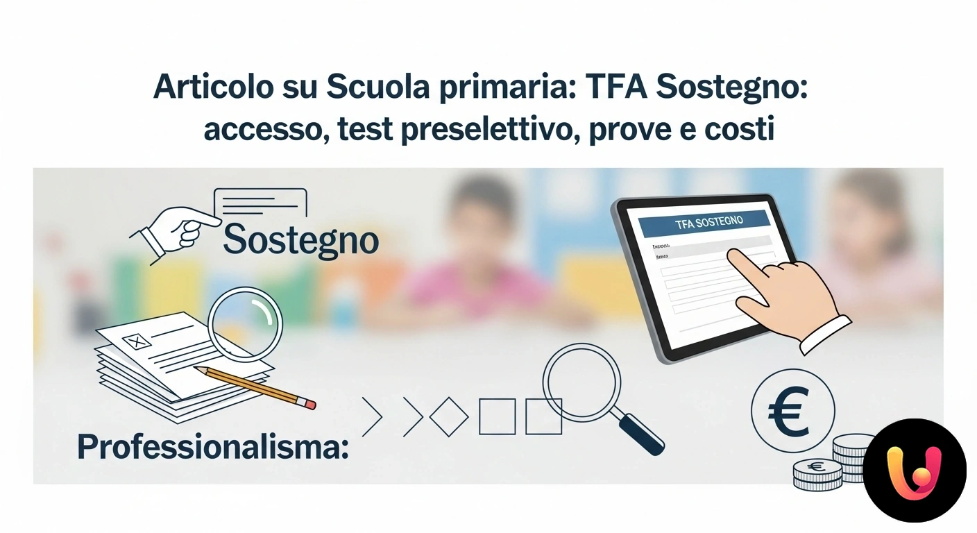 TFA Sostegno Scuola Primaria: guida completa ad accesso e prove Insegnante di sostegno specializzato affianca un alunno della scuola primaria durante un'attività didattica individuale in au
