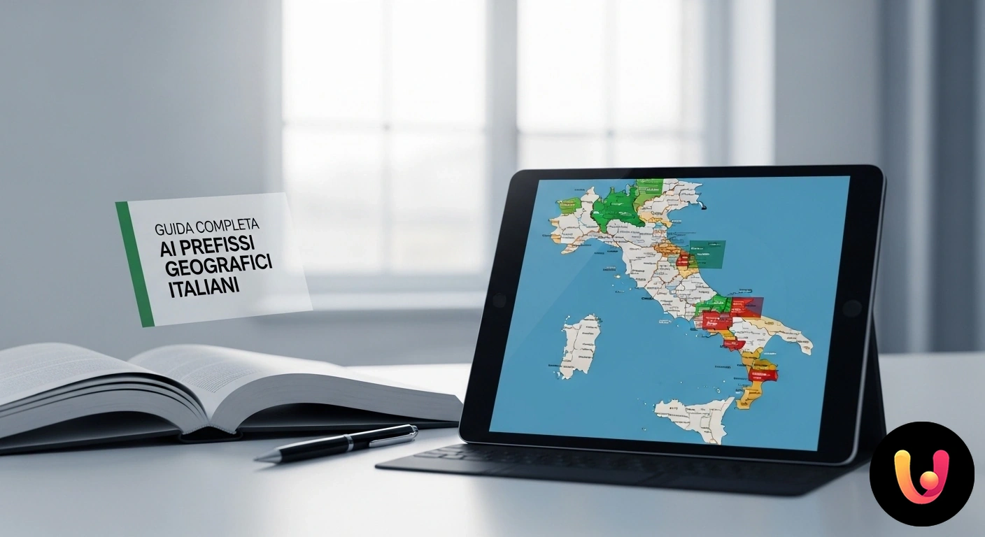 Guida ai Prefissi Telefonici Geografici Italiani Mappa dell'italia che illustra la suddivisione geografica dei distretti telefonici con i relativi prefissi numerici.