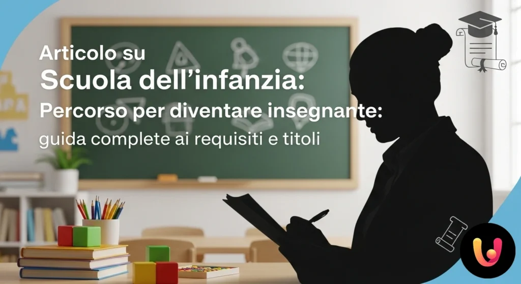 Educatrice aiuta un bambino a dipingere con acquerelli in un'aula luminosa e colorata, rappresentando l'attività didattica.