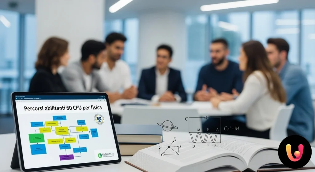 60 CFU Fisica: Guida ad atenei e piani di studio Persona che analizza un diagramma del percorso formativo 60 cfu per fisica, confrontando le opzioni di diversi atenei.
