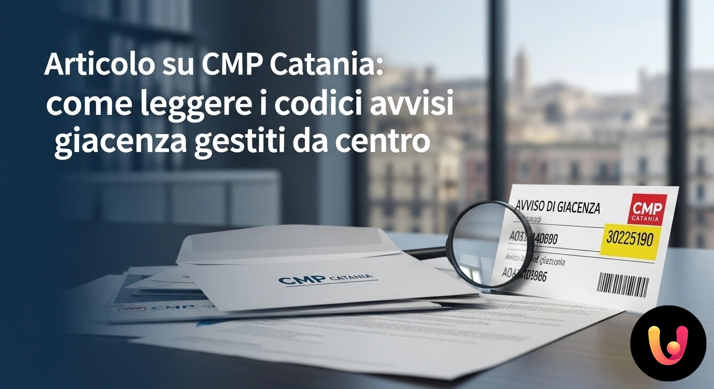 Guida ai codici avviso di giacenza del CMP Catania Dettaglio di un avviso di giacenza postale con focus sui codici numerici per identificare la spedizione.