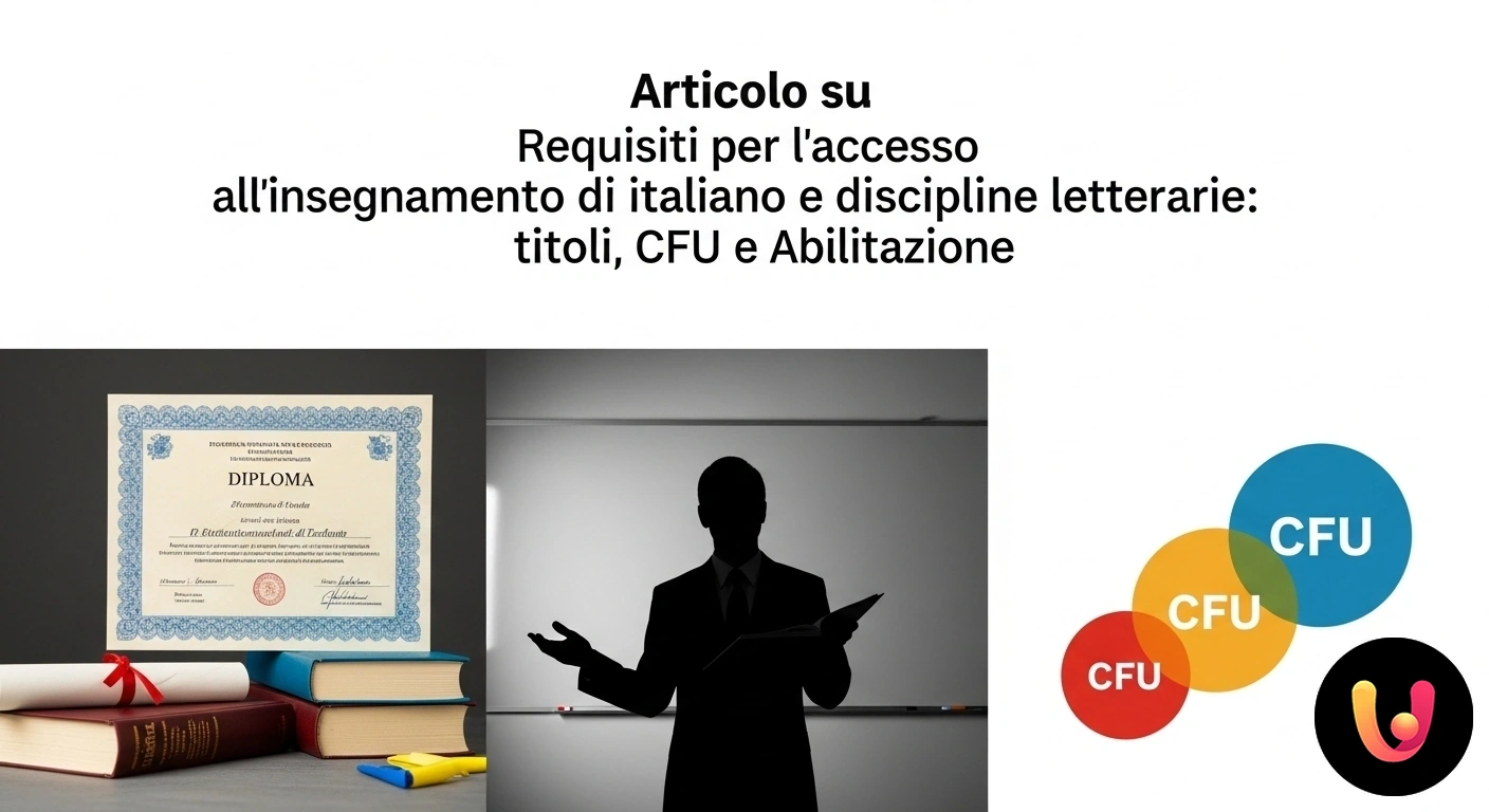 Insegnare italiano e letteratura: guida completa a titoli di studio, CFU e abilitazione. Pila di libri di letteratura italiana e occhiali da vista appoggiati su una cattedra di legno.