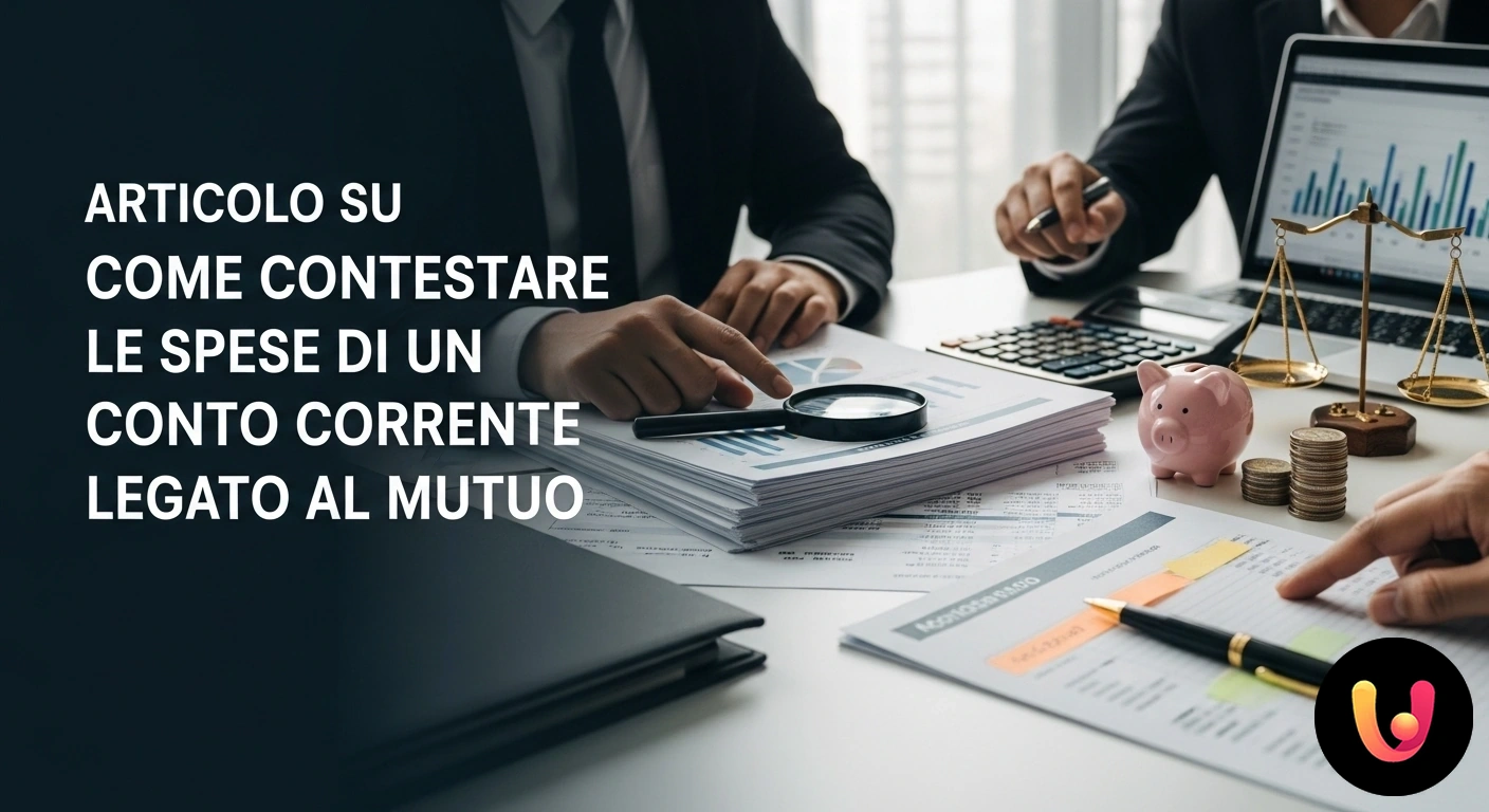 Spese conto corrente legato al mutuo: come contestarle Mano che utilizza una lente d'ingrandimento per analizzare le voci di costo su un estratto conto bancario.